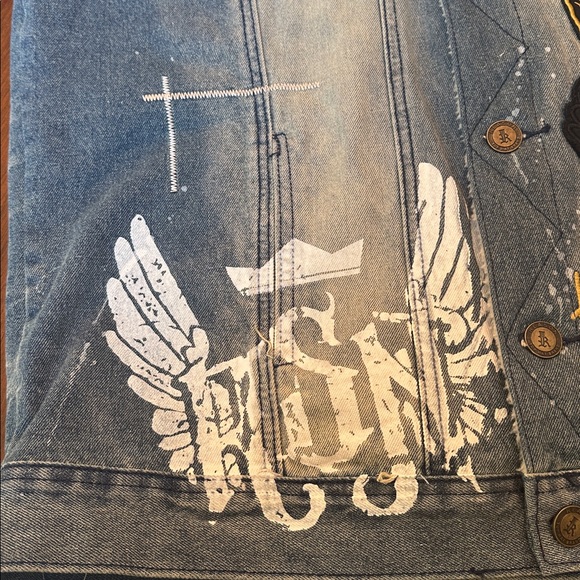 REASON Denim Jacket – Rocker / Moto Patchwork Style - Picture 9 of 15